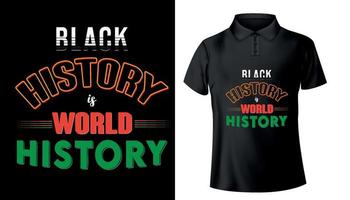 l'histoire des noirs est la conception de t-shirt de typographie historique mondiale vecteur