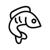 silhouette d'icône de poisson sur fond blanc. signe de style linéaire pour le concept mobile et la conception web. illustration du logo du symbole du poisson. vecteur