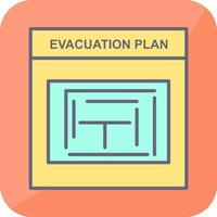 icône de vecteur de plan d'évacuation
