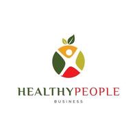 modèle de conception de logo d'icône de personnes en bonne santé ou d'aliments sains vecteur