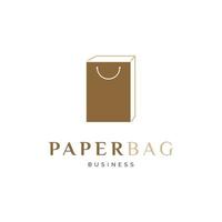modèle de conception de logo icône sac en papier vecteur