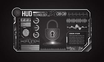 fond d'écran de technologie hud xxxxxmodern avec cadenas vecteur