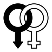 un symbole d'icône masculine et féminine, genres vecteur