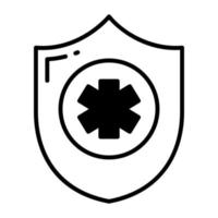 symbole à la mode pour l'icône de vecteur d'assurance médicale