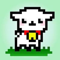 mouton pixel 8 bits. animal pour les actifs du jeu et le motif de point de croix, en illustration vectorielle vecteur