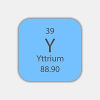 symbole de l'yttrium. élément chimique du tableau périodique. illustration vectorielle. vecteur