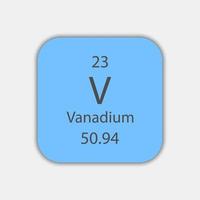 symbole du vanadium. élément chimique du tableau périodique. illustration vectorielle. vecteur