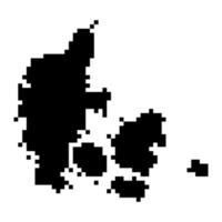 carte en pixels du danemark. illustration vectorielle. vecteur