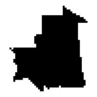 carte en pixels de la mauritanie. illustration vectorielle. vecteur