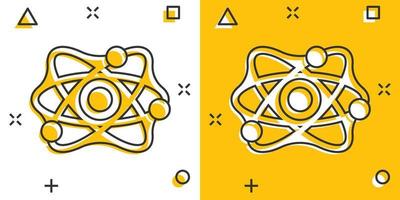 icône scientifique dans le style comique. illustration de vecteur de dessin animé de cellule d'adn sur fond blanc isolé. concept d'entreprise d'effet d'éclaboussure d'évolution de molécule.