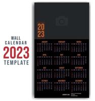 modèle de conception de calendrier mural d'une page simple nouvel an 2023 vecteur