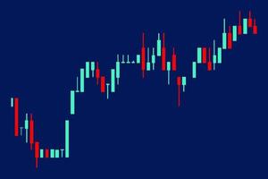 tableau de volatilité du marché pour la négociation d'actions, fond de crypto-monnaie. l'illustration du graphique de haut en bas sur l'écran de thème bleu. vue commerciale vecteur