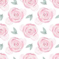 rose abstraite simple rose. motif floral aquarelle sans couture avec de simples fleurs roses pastel. idéal pour les textiles, le papier numérique, les emballages et autres conceptions vecteur