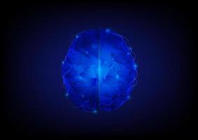 cerveau humain polygone sur fond de technologie futuriste. vecteur