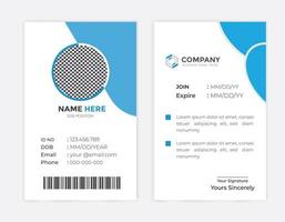 modèle de carte d'identité d'employé d'entreprise moderne et créatif vecteur