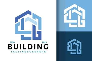 abstrait maison bâtiment logo logos élément de conception stock illustration vectorielle modèle vecteur