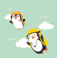 parachutisme mignon pingouins vecteur
