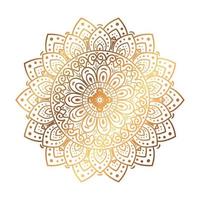 mandala fleur d'or sur fond blanc vecteur