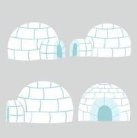 maison de glace igloos dans un ensemble de vecteurs design plat vecteur