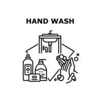 illustration noire de concept de vecteur de lavage des mains