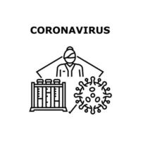 illustration noire de concept de vecteur de coronavirus
