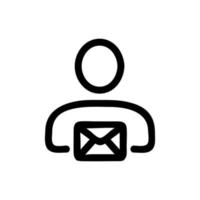 vecteur d'icône de courrier. illustration de symbole de contour isolé