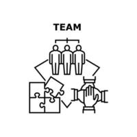 illustration noire de concept de vecteur de travail d'équipe