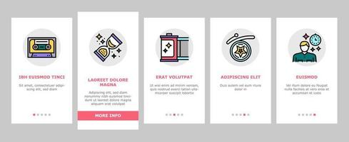 nostalgie et mémoire onboarding icons set vector