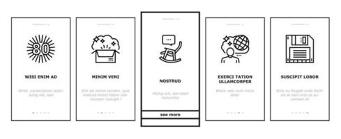 nostalgie et mémoire onboarding icons set vector