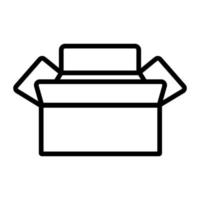 vecteur d'icône de boîte ouverte. illustration de symbole de contour isolé