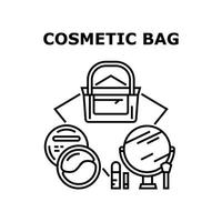 illustration noire de concept de vecteur de sac cosmétique