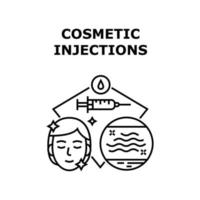 concept d'injections cosmétiques illustration noire vecteur