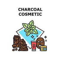illustration de concept de vecteur cosmétique au charbon de bois