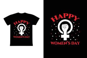 joyeuse journée de la femme. modèle de conception de t-shirt de la journée des femmes 8 mars vecteur