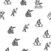 modèle sans couture de vecteur de jeu de sport athlète handicapé