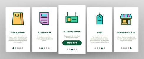 épicerie onboarding icons set vector