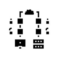 glyphe de cryptage en plusieurs étapes signe d'illustration vectorielle icône vecteur