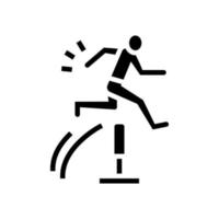 courir et sauter glyphe icône illustration vectorielle vecteur