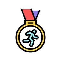 illustration vectorielle d'icône de couleur de prix de coureur de médaille vecteur