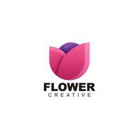 icône de logo de conception colorée de tulipe de beauté pour les entreprises vecteur