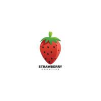 création de logo de symbole d'illustration de fraise vecteur