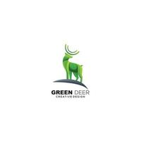 modèle de conception de couleur dégradé de logo de cerf vert vecteur