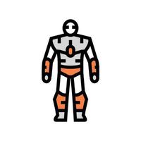 illustration vectorielle d'icône de couleur de robot humanoïde vecteur