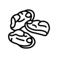 illustration vectorielle de l'icône de la ligne de moules décortiquées vecteur