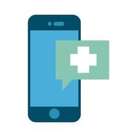 smartphone avec style plat app ehealth vecteur