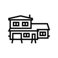 illustration vectorielle de l'icône de la ligne de la maison à deux niveaux vecteur