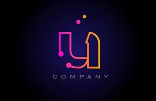 U point ligne alphabet lettre logo icône design. modèle créatif pour entreprise et entreprise de couleur jaune rose vecteur