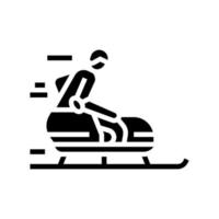 bobsleigh handicapé athlète glyphe icône illustration vectorielle vecteur