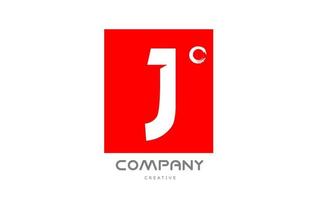 création d'icône de logo de lettre alphabet j rouge avec lettrage de style japonais. modèle créatif pour les entreprises et les entreprises vecteur