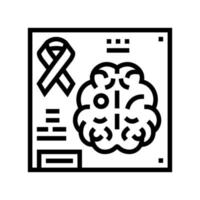 illustration vectorielle de l'icône de la ligne de recherche en neuro-oncologie vecteur